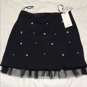 Commense black pearl and tulle pencil skirt